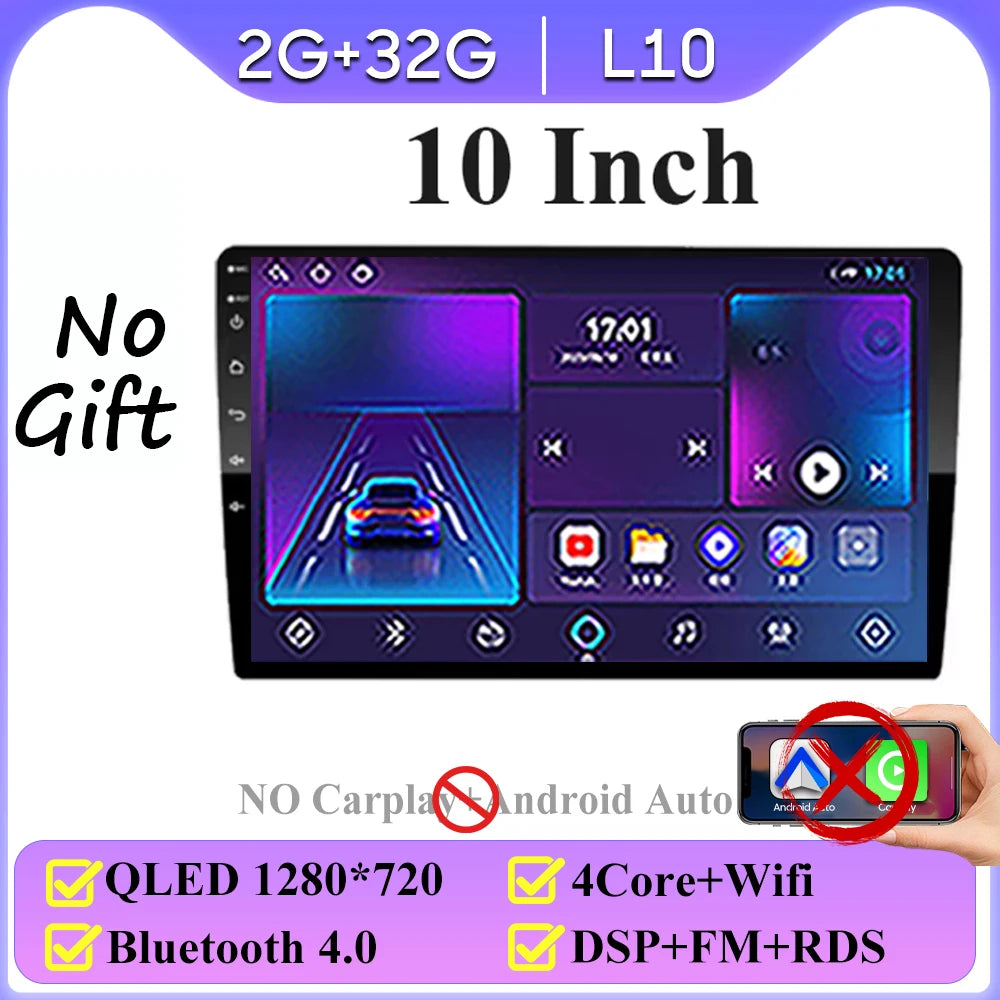 Android 16 universel 9/10 pouces autoradio CarPlay autoradio Android Auto GPS lecteur multimédia 2 DIN WiFi lecteur QLED écran BT