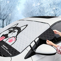 Couverture universelle de givre de neige avant de voiture de bande dessinée pare-brise Protection contre le gel Protection solaire pliable pare-soleil d'isolation thermique