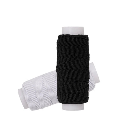 Fil élastique noir et blanc de 20m, corde élastique de 0.6mm, très fin, haute élasticité, ligne inférieure pour Machine à coudre, ligne de liaison pour vêtements de bricolage