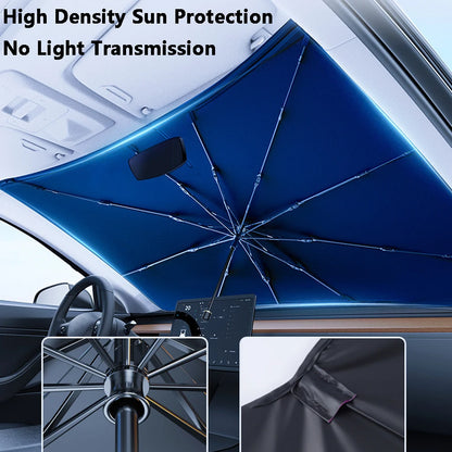 Pare-soleil de voiture à col en v, Parasol pour pare-brise avant, isolation thermique, 140x79CM, Protection solaire rétractable