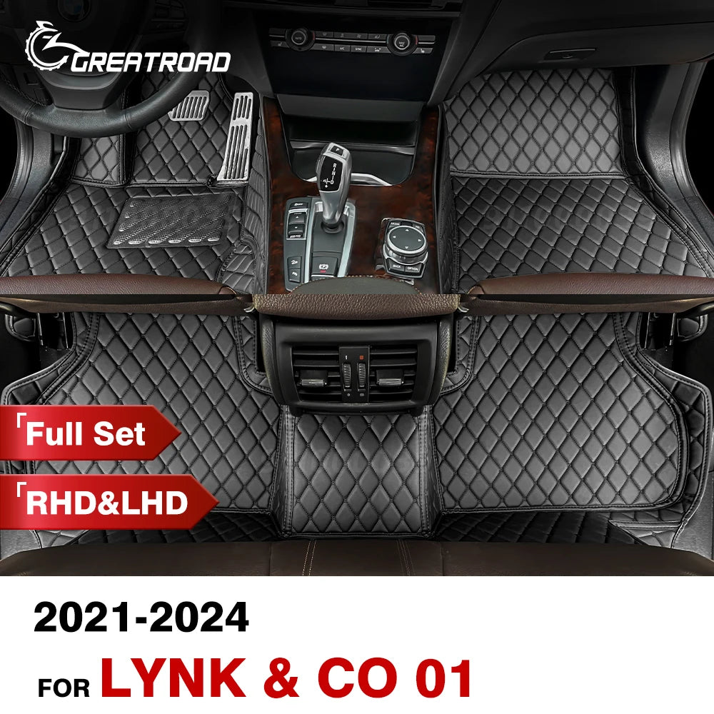 Pour Lynk & Co 01 EM-P/PHEV 2021-2024 2023 2022 Tapis de sol de voiture personnalisés Couverture de tapis automobile Accessoires intérieurs de protection