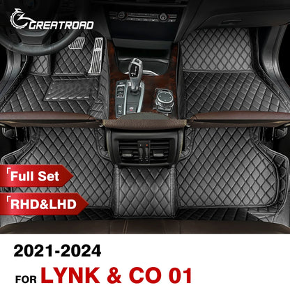 Pour Lynk & Co 01 EM-P/PHEV 2021-2024 2023 2022 Tapis de sol de voiture personnalisés Couverture de tapis automobile Accessoires intérieurs de protection