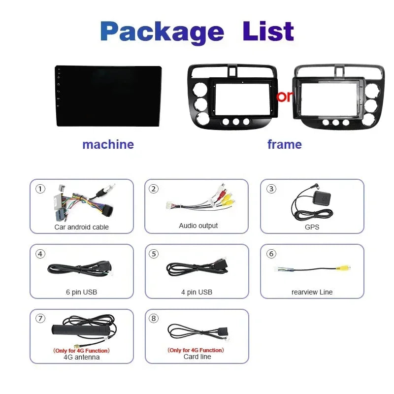 MAMSM-Autoradio pour Honda Civic 7, LHD, RHD, 2000-2006, Android 13, Limitation, Lecteur vidéo, GPS, 4G, Carplay, Auto Stereo, Head Unit