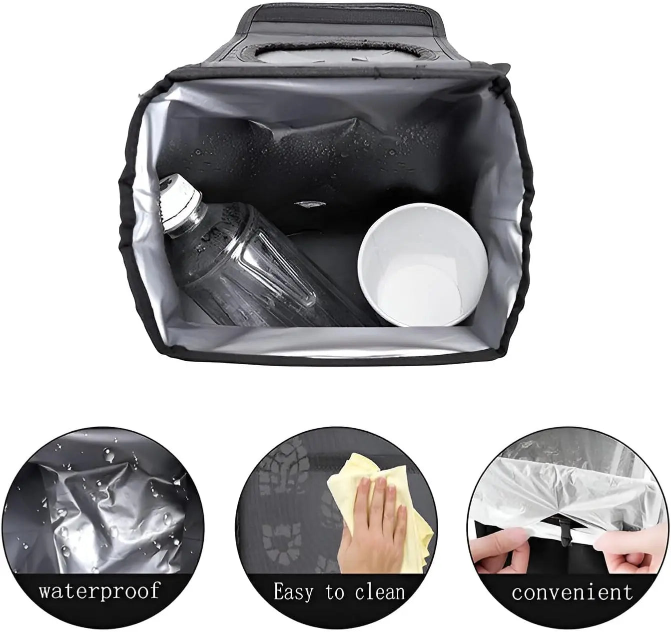 Poubelle de voiture étanche, poubelle étanche avec couvercle, poches de rangement, poubelle de véhicule polyvalente pour SUV