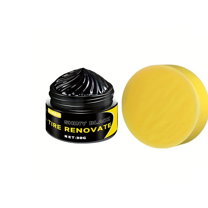 Cire pour pneus Black Shiny – protection et réparation durables et durables pour toutes sortes de pneus – évite les fissures et le blanc