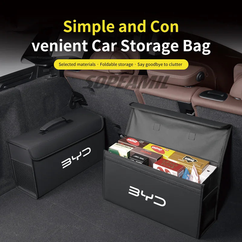 Boîte d'organisation et de rangement de coffre de voiture, pour BYD Atto 3 Tang F3 E6 Yuan Plus Song Max F0 Qin G3 I3 Han Dmi Dolphin S6 DM-i EV 2din