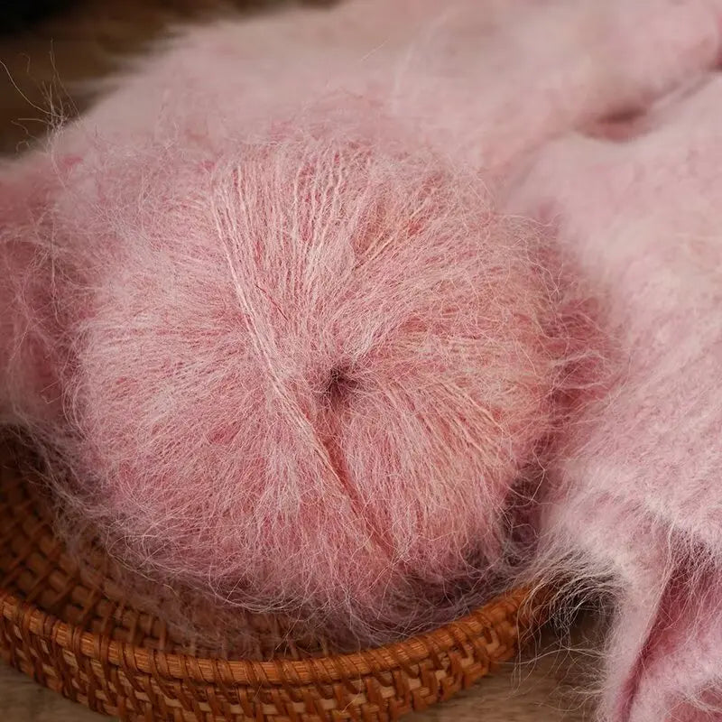 Fil de Mohair d'alpaga coloré à cheveux longs de 300 g, matériel de bricolage fait à la main, aiguilles à tricoter, pull pour femme, manteau, boule de fil de châle, 1 pièce = 6 pièces = 300 grammes