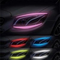 Autocollants réfléchissants pour sourcils de phares de voiture, autocollants en vinyle imperméables pour le style personnalisé, améliore la visibilité nocturne, installation facile à faire soi-même