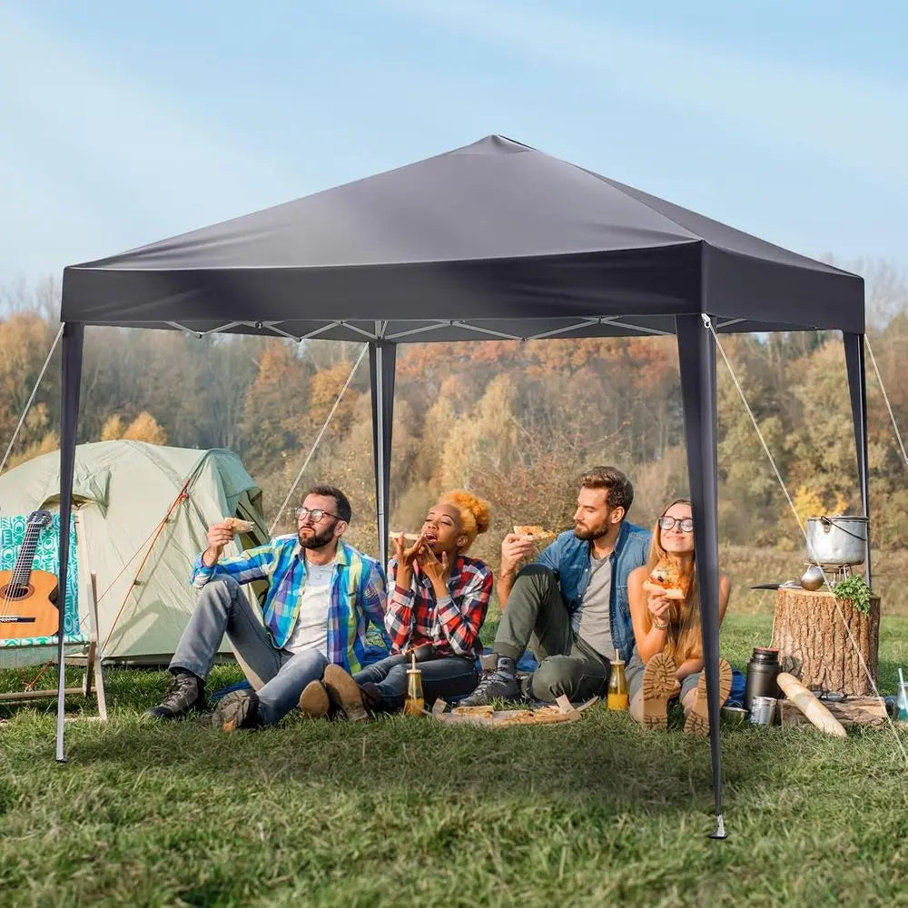 Tente pliante 10x10, portable pour extérieur, camping, patio, fêtes, gazebo EZ Up avec sac de transport (gris)
