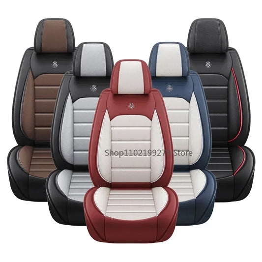 Ensemble complet de housses de siège de voiture en cuir PU, protection de banc fendue avant et arrière, quatre saisons universelles, adaptées à la plupart des accessoires de voiture SUV