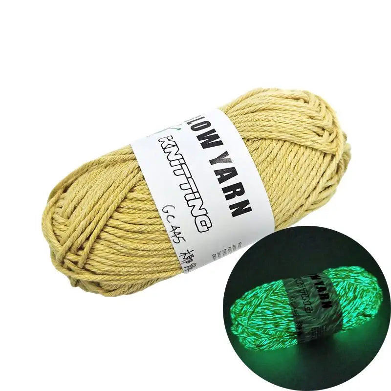 Fil fonctionnel en Polyester brillant dans la nuit, épais et lumineux, fil de coton, pull au Crochet, chapeau, écharpe, outils de tricot à la main, nouveauté