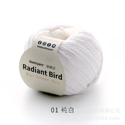 Fil de coton pur 100% biologique, fil pour bébé 50g pour tricoter, crochet et artisanat, crochet tissé à la main, pull, chapeau, fil d'écharpe