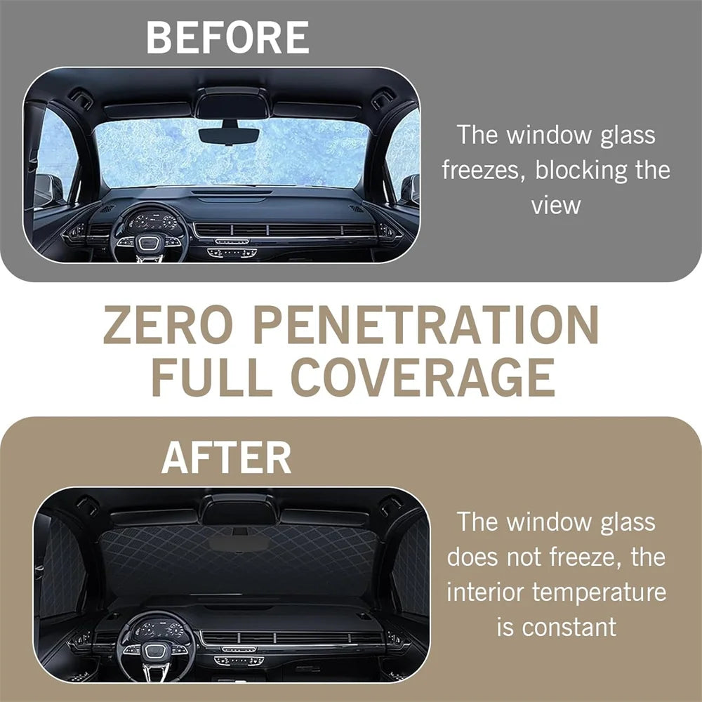 Housse de voiture universelle demi-capuchon quatre saisons Protection solaire anti-neige prévention du gel isolation thermique couverture avant de pare-brise
