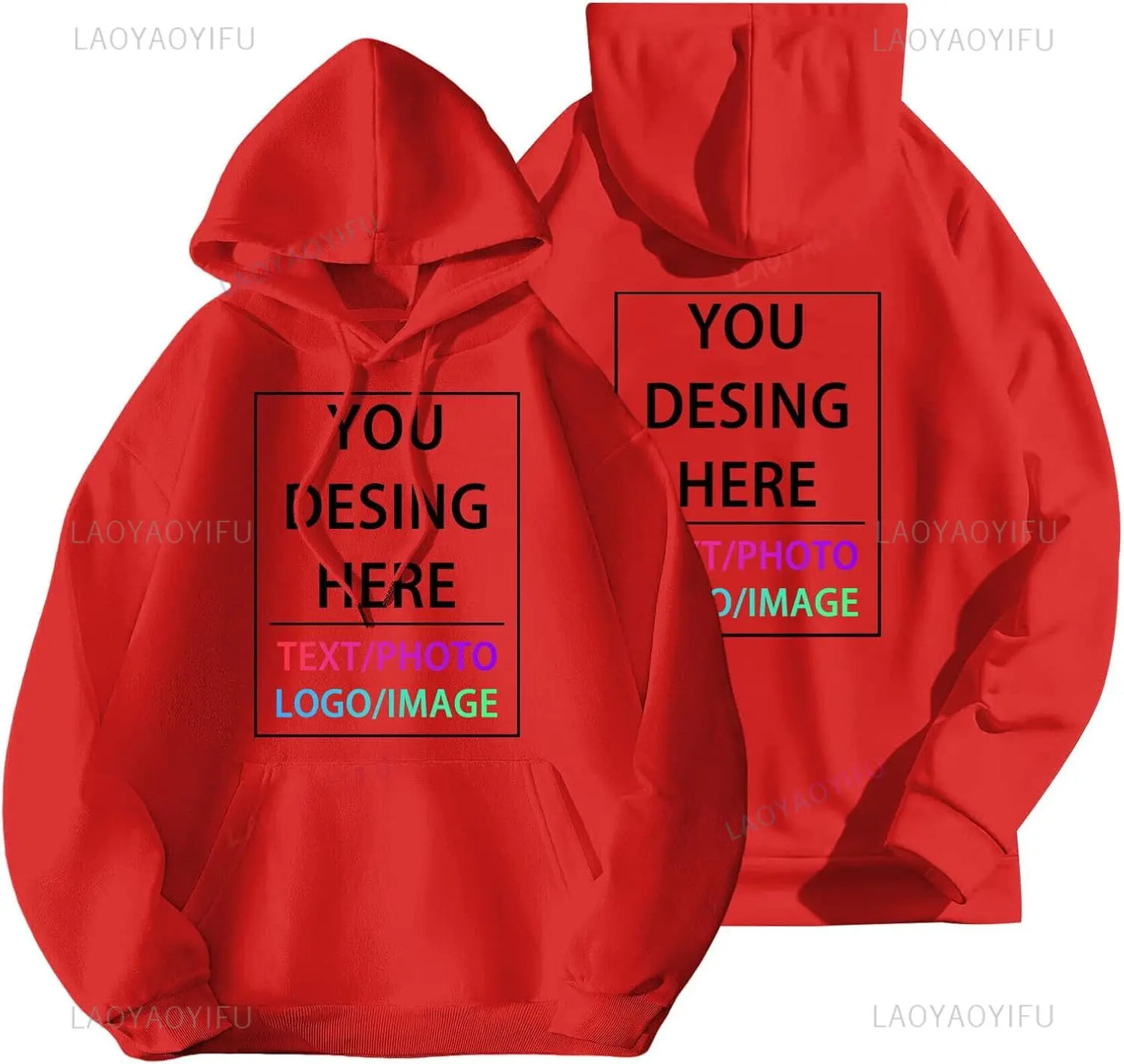 Sweat à capuche personnalisé pour hommes et femmes, concevez votre propre sweat à capuche personnalisé avec ajoutez votre texte et Photo, hauts à cordon réglable