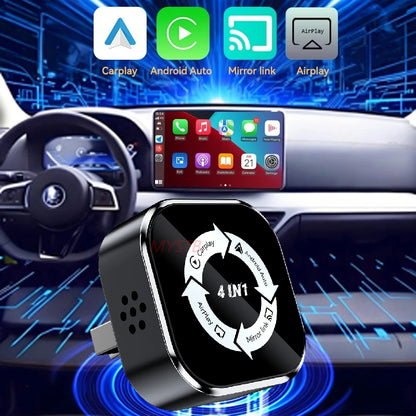 Adaptateur CarPlay sans fil, boîtier AI pour voiture Android Auto Apple CarPlay AirPlay, lien miroir, miroir d'écran, Bluetooth CarPlay, 2026