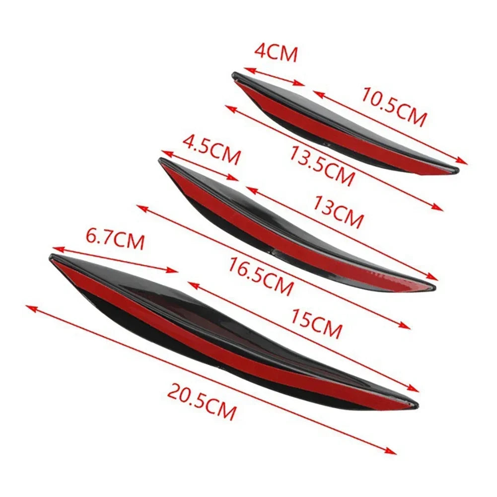 4/6 pièces voiture pare-chocs avant lèvre décoration diffuseur séparateur ailerons corps Spoiler Canards Valence menton voiture Tuning Canard décor