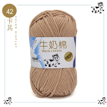 Fil à tricoter en coton au lait, 5 brins, 50g, pour bricolage de sacs de poupée, fil, écharpe, chaussettes