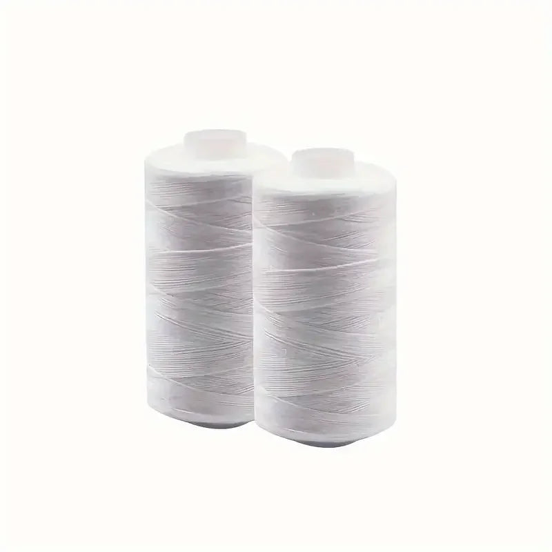 2 pièces fil à coudre domestique couture à la main fil noir et blanc 500 m fil polyester pour machines à coudre et couture à la main