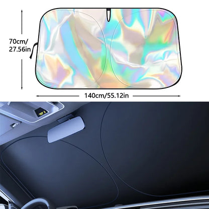 Pare-soleil de pare-brise de voiture, couverture de parapluie de fenêtre avant de voiture pliable, bloc UV thermique, Parasol de voiture, rideaux de Protection automobile, fournitures