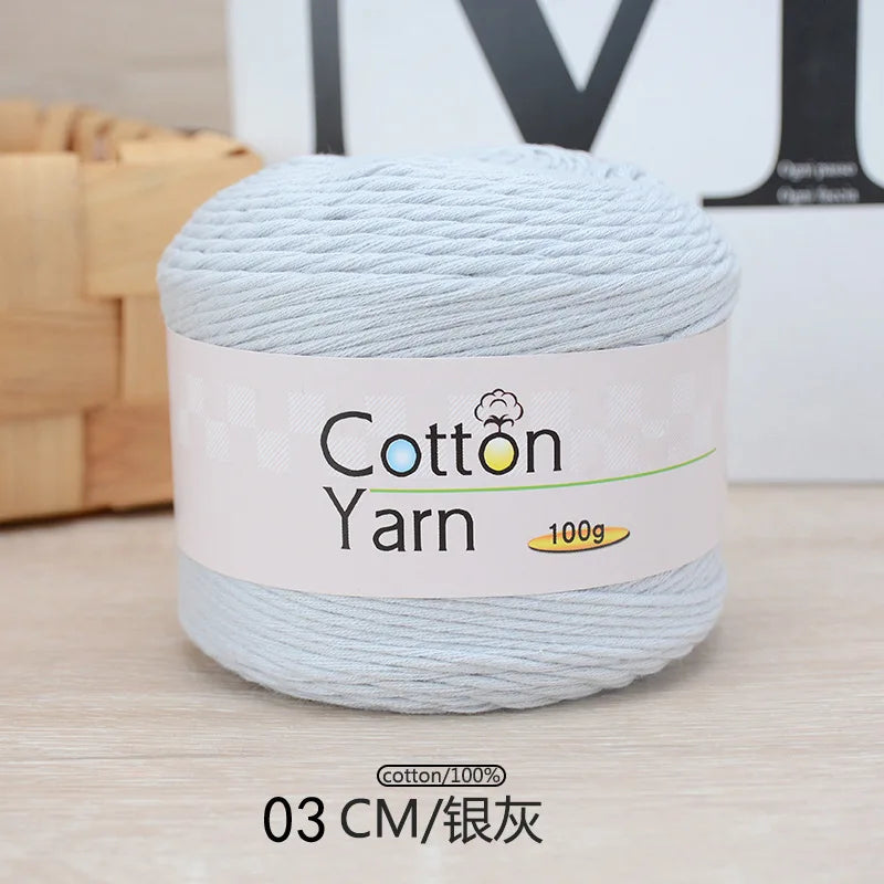 100 g/rouleau fil de coton pur coloré bébé fil de coton doux gros bébé coton Crochet tricots bricolage fil à tricoter à la main