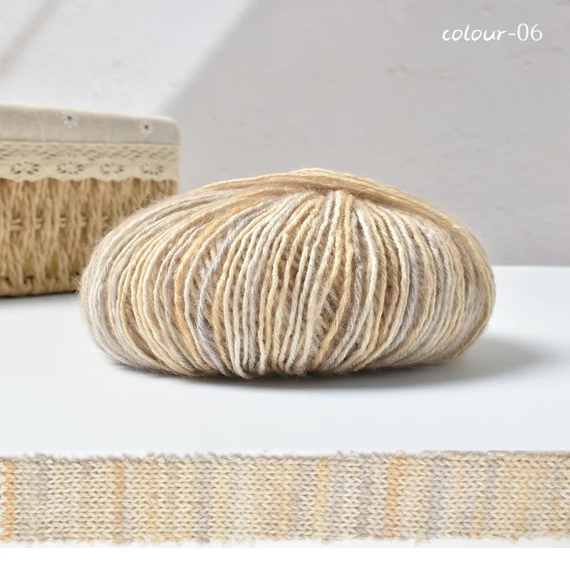 Rouleau de fil à gâteau dégradé, 50g/rouleau, bricolage, laine tricotée à la main, fil Mohair, fil de coton, fil doux au Crochet, vêtements, chapeau, écharpe