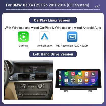 Écran tactile multimédia Ultra fin de 12.3 pouces, pour BMW X3 F25 X4 F26 2011 – 2022, affichage Carplay sans fil, lecteur d'autoradio Android Auto
