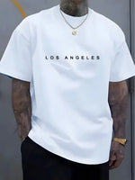 T-shirt pour homme en coton 100% - Tendance de la mode - Col rond - T-shirt à manches courtes polyvalent - T-shirt respirant pour la mode de plein air