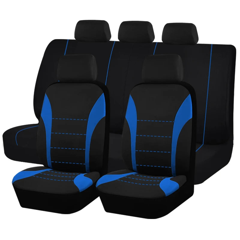 Housses de siège de voiture universelles en tissu Polyester, adaptées à la plupart des voitures, Suv, camion, avec Airbag, accessoires de voiture compatibles, housse de siège intérieur