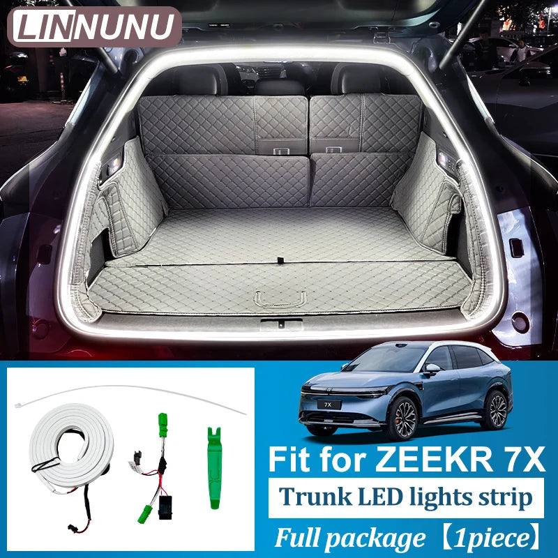 LINNUNU – bandes lumineuses LED pour coffre de voiture arrière, pour ZEEKR 7X 2025 2026, éclairage de boîte arrière, accessoires de bande de lampe décorative intérieure