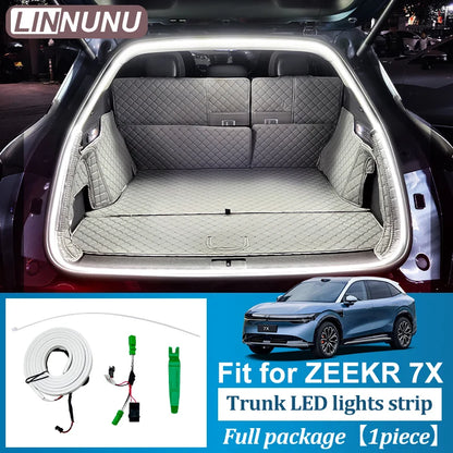 LINNUNU – bandes lumineuses LED pour coffre de voiture arrière, pour ZEEKR 7X 2025 2026, éclairage de boîte arrière, accessoires de bande de lampe décorative intérieure