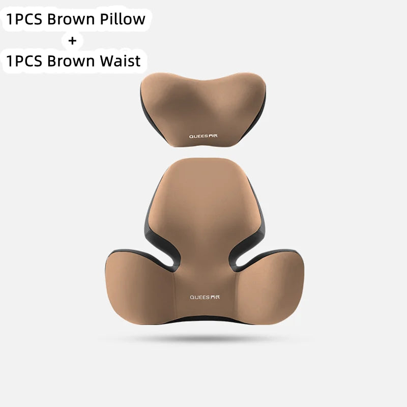 High Quality Universal Car Headrest Cushion Car Seat Neck Pillow Perforated Leather Breathable Lumbar Support Car Pillow
