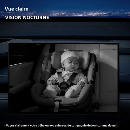 Ottocast Cabin Care Adaptateur Carplay sans fil Caméra de voiture pour bébé pour siège arrière 1080P 150 °   Moniteur de siège arrière à vision nocturne grand angle