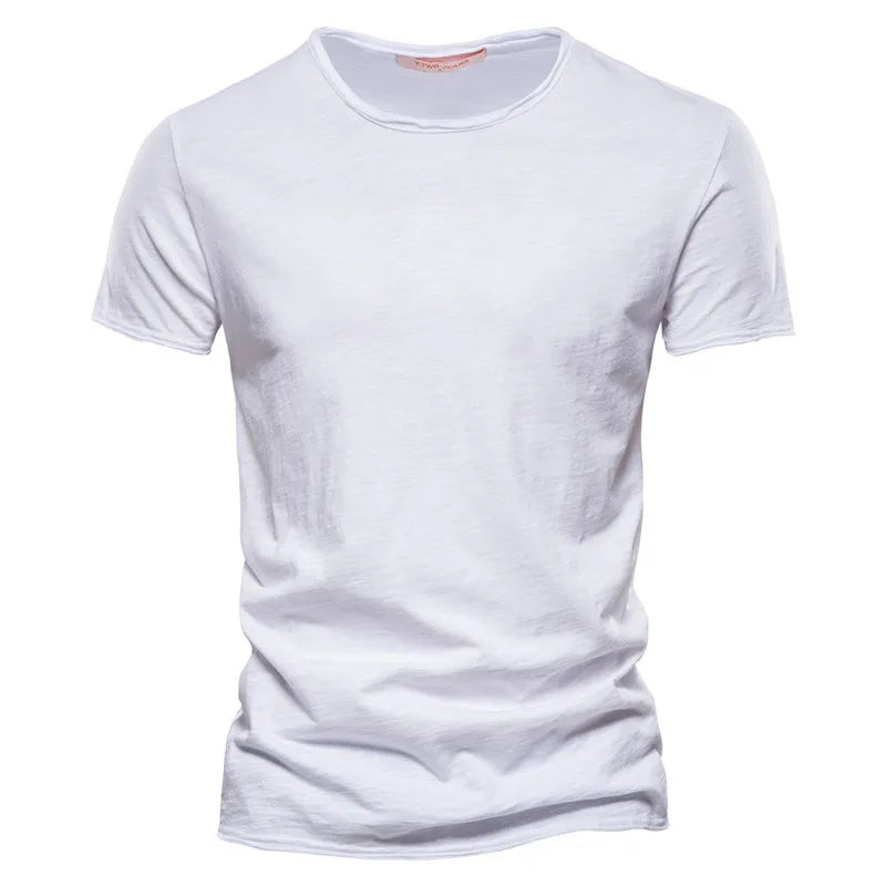 100% coton hommes T-shirt décontracté doux Fitness été mince T-shirts hommes vêtements de maison col rond à manches courtes solide T-shirt pour hommes