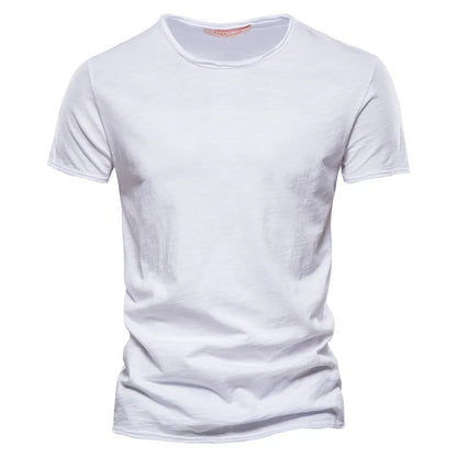 100% coton hommes T-shirt décontracté doux Fitness été mince T-shirts hommes vêtements de maison col rond à manches courtes solide T-shirt pour hommes
