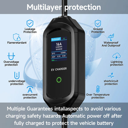 شاحن سيارة كهربائية محمول AFYEEV 3600W من النوع 2 IEC62196-2 كابل شحن EV محطة شحن Wallbox EVSE شاحن كهربائي