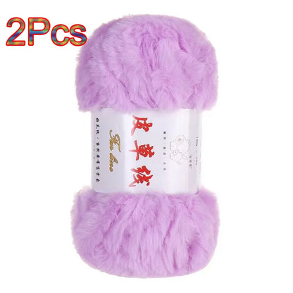 Fil de laine de vison, 2 pièces, fil de fausse fourrure, cachemire, tricot à la main, Crochet, fil de pull, vêtements, écharpe, fil de vison moelleux
