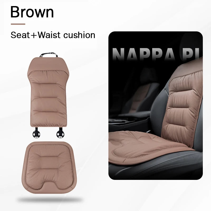 Housse de siège de voiture universelle en cuir, housse de coussin de taille pour siège de voiture, quatre saisons, coussin de Protection pour sièges intérieurs automobiles, accessoire de voiture