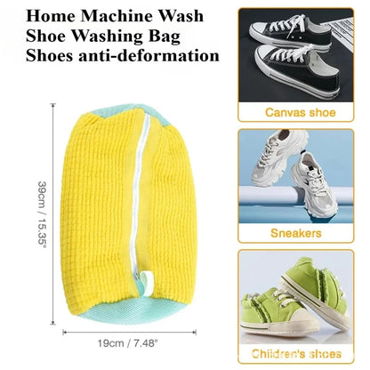 2/1 pièces sac de lavage de chaussures Machine à laver sacs à linge avec fermeture à glissière chaussures sacs de nettoyage chaussures blanchisserie Fibers moelleuses Sneaker