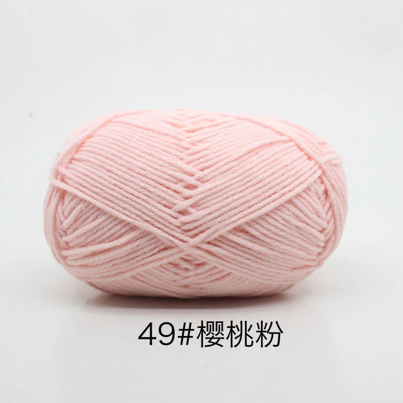 40-50 جم/المجموعة خيوط قطنية حليبية 4 طبقات (80%) للحياكة، صبغة لانا لعمل الكروشيه اليدوي، سترة قبعة دمى بسعر منخفض