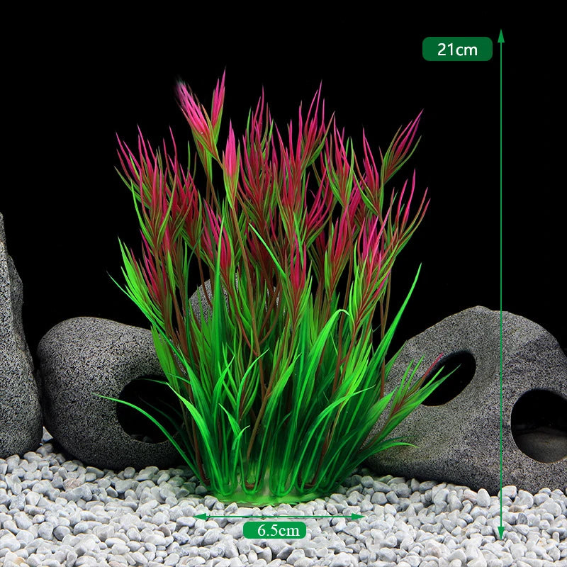 Plantes artificielles décoratives pour aquarium, herbe aquatique en plastique pour décorations d'aquarium, accessoires pour aquarium, plantas acuario