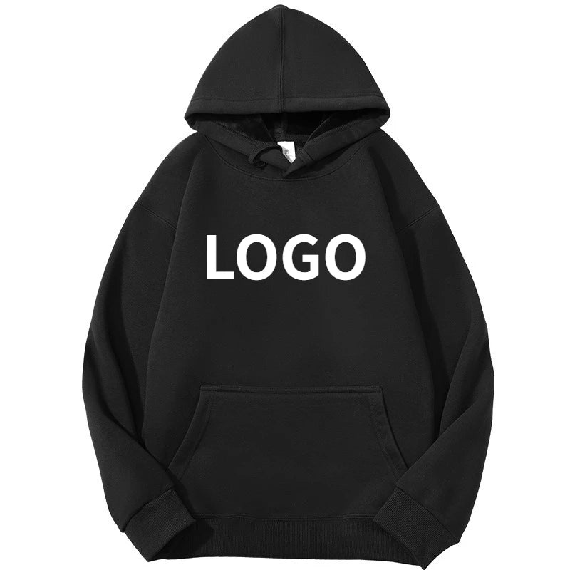 Sweat-shirt à capuche pour hommes, personnalisé avec votre Logo de marque, en coton lourd de haute qualité, pour bricolage, vêtements d'équipe, automne et hiver