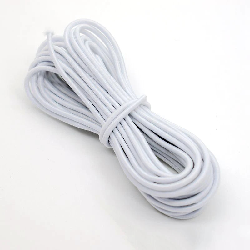 Corde élastique solide 1/2/3/4/5MM, blanc/noir, corde élastique de haute qualité, bande en caoutchouc, artisanat de couture pour vêtements, bricolage, accessoire de couture