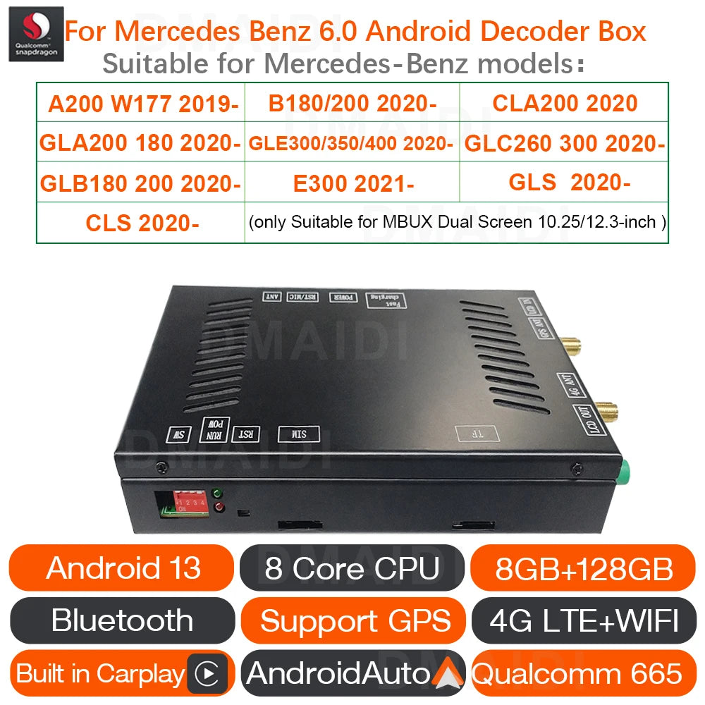 Boîte de décoration de Module de commande pour Mercedes Benz A B C CLA E GLA GLB GLC GLS NTG6.0 MBUX système CarPlay Android Auto adaptateur GPS