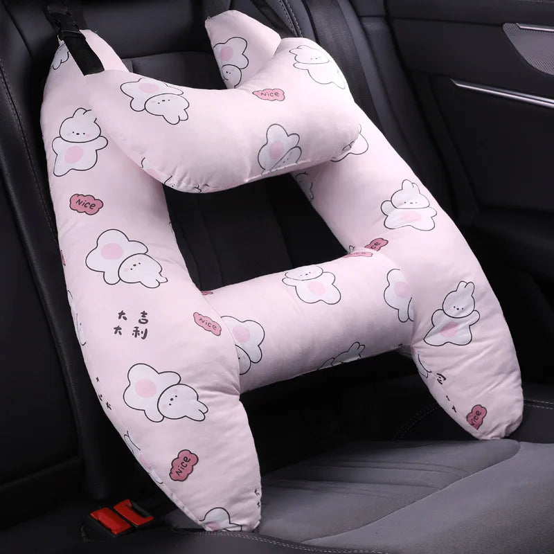 Cute Animal Pattern Kid Neck Head Support, U-Shape Children Travel Pillow Cushion for Car Seat, Safety Neck Pillow for Kids