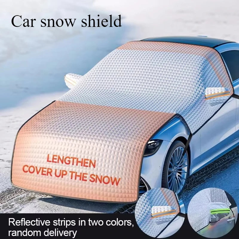 Bouclier de neige pour voiture, pare-brise avant, couverture contre la neige, le gel et le gel, fenêtres en hiver avec housse de vêtements épaisse en hiver