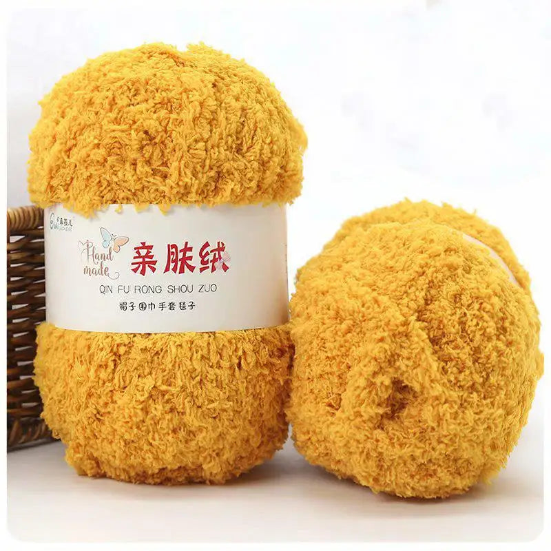Fil Chenille doux et fin en velours de corail, 50g/paquet, fils de serviette pour tricoter, fil au Crochet, tricot à la main, poupées de bricolage