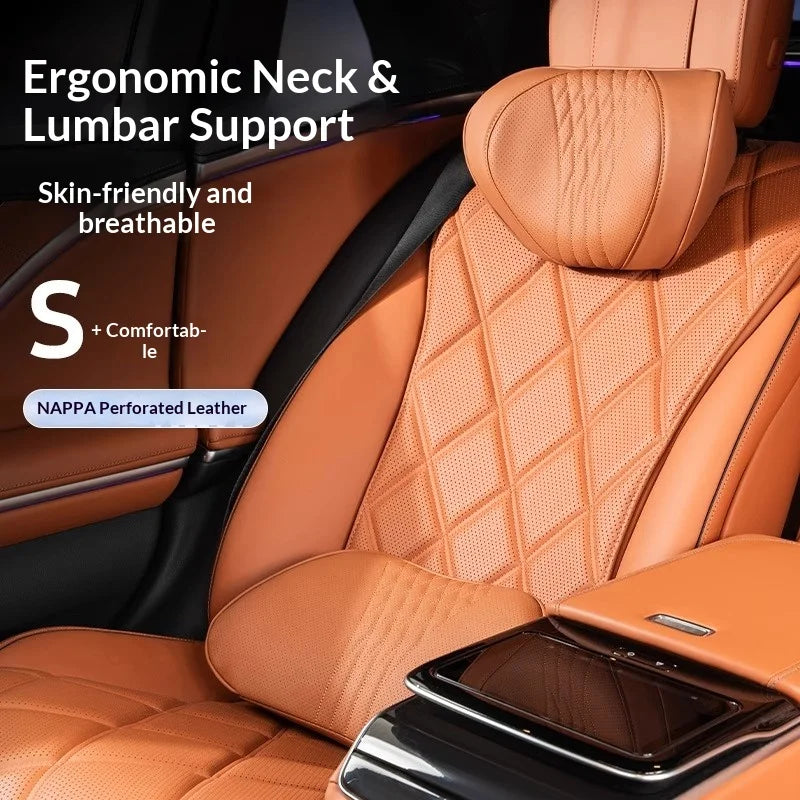 Coussin de nuque et de soutien lombaire pour voiture, universel toutes saisons, coussin lombaire respirant avec contour ergonomique pour la taille