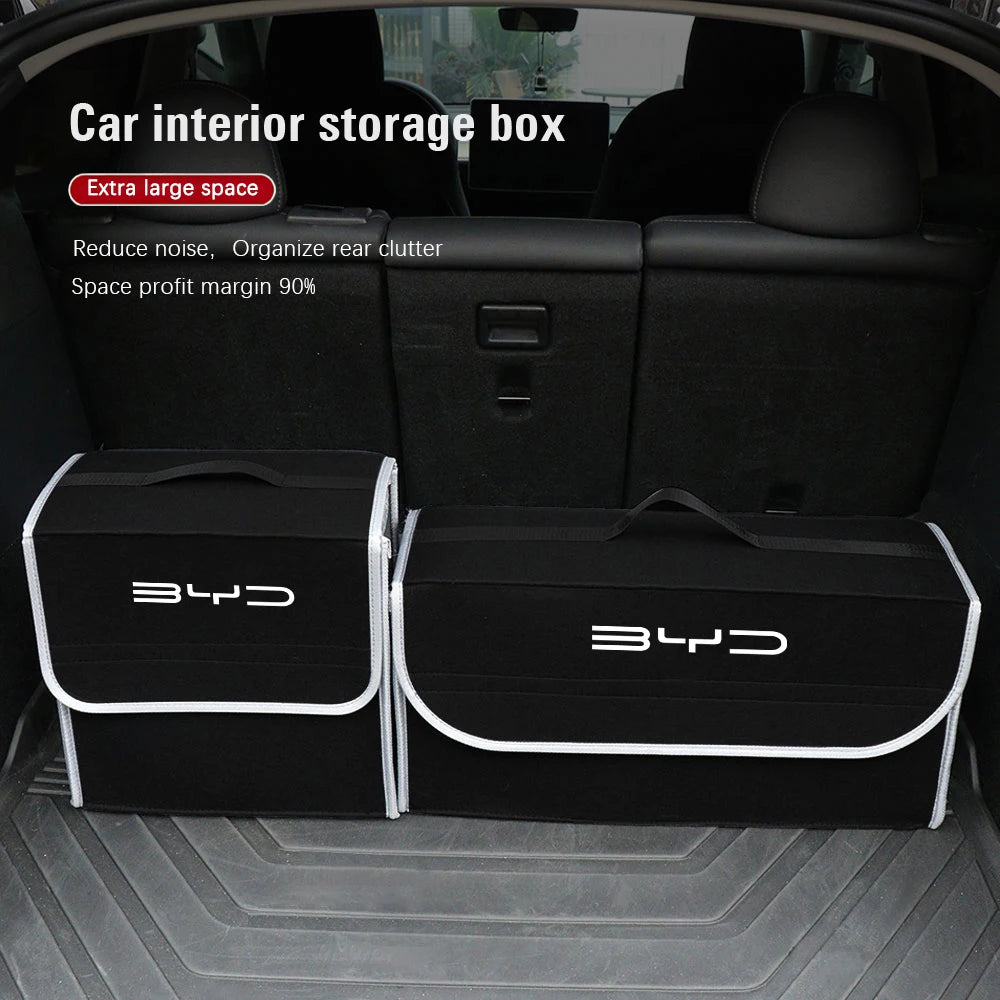 Boîte de rangement de coffre de voiture, sac de rangement pliable de grande capacité pour BYD Atto 3 Yuan Plus Han Tang EV F3 E6 Dmi Song F0 Qin Pro G3 I3
