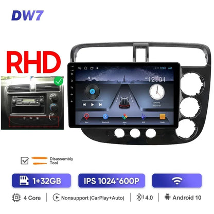 MAMSM-Autoradio pour Honda Civic 7, LHD, RHD, 2000-2006, Android 13, Limitation, Lecteur vidéo, GPS, 4G, Carplay, Auto Stereo, Head Unit