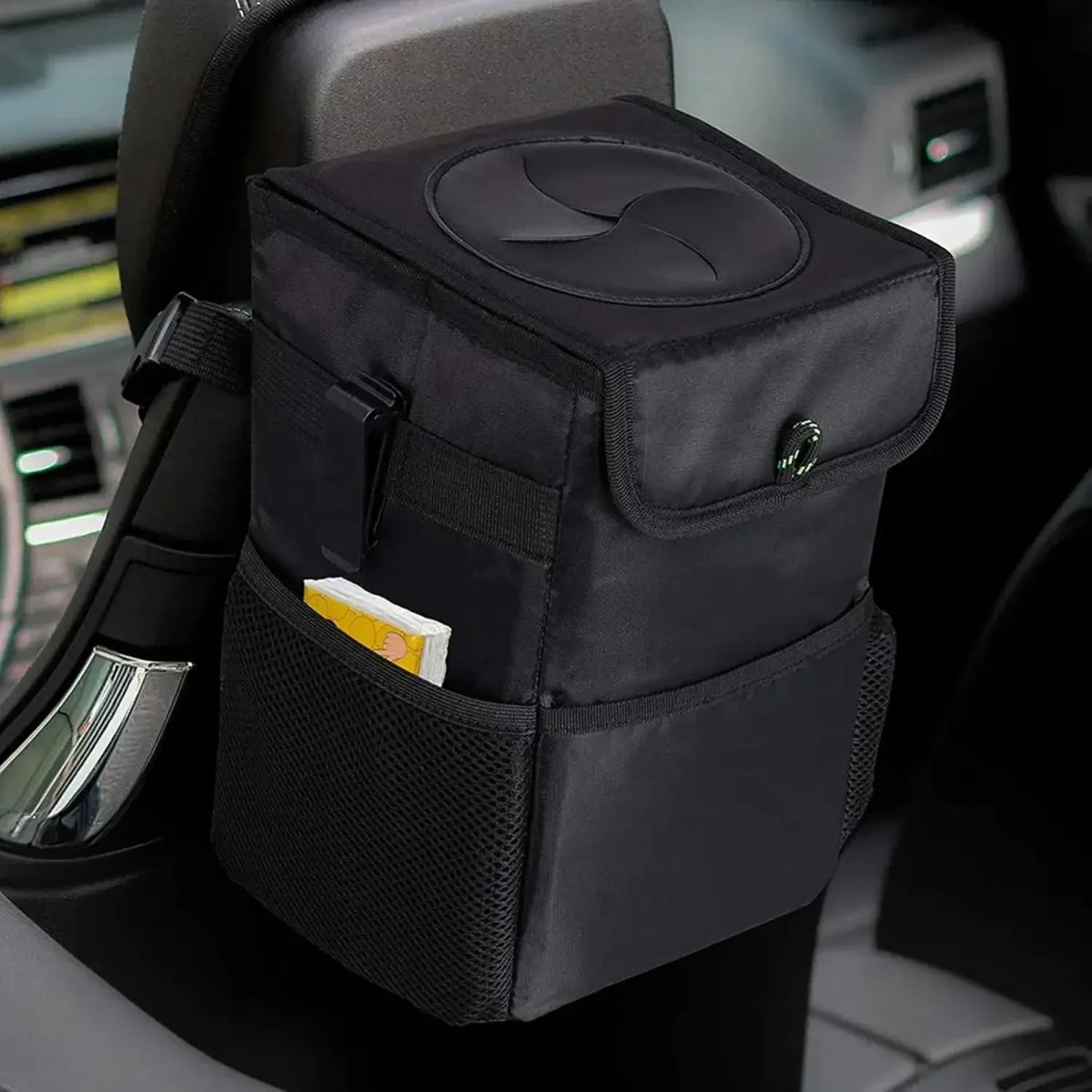 Poubelle de voiture étanche, poubelle étanche avec couvercle, poches de rangement, poubelle de véhicule polyvalente pour SUV